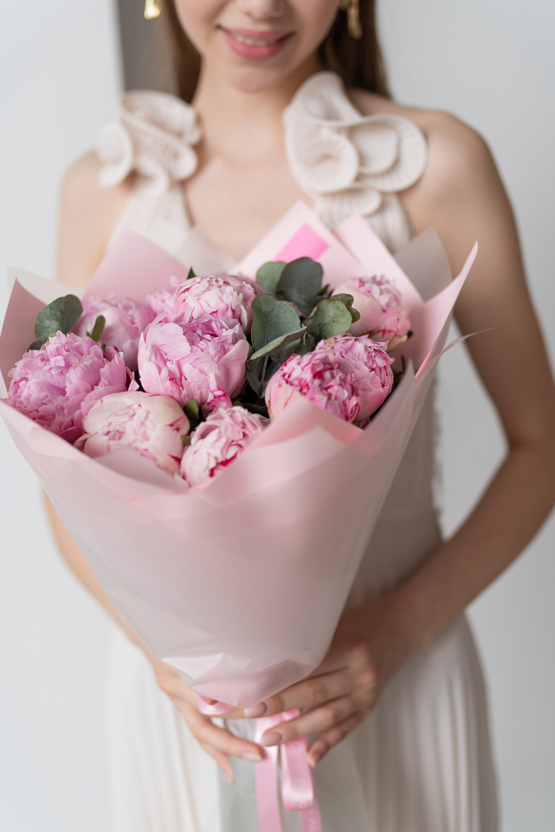 Букет из розовых пионов Бабл